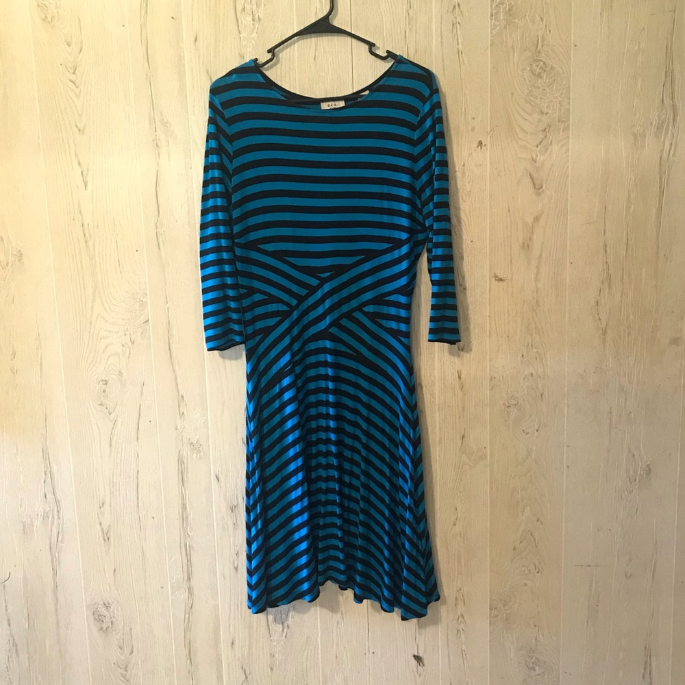Womens blue and black stripped dress. Medium